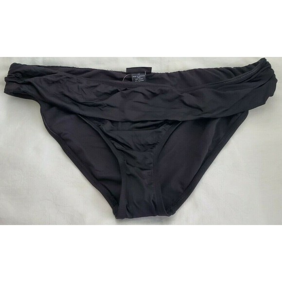 Apt 9 Swimwear Bikini Brief Black Fold Over Swim Suit Bottoms Woman's Size 16 - Picture 1 of 5